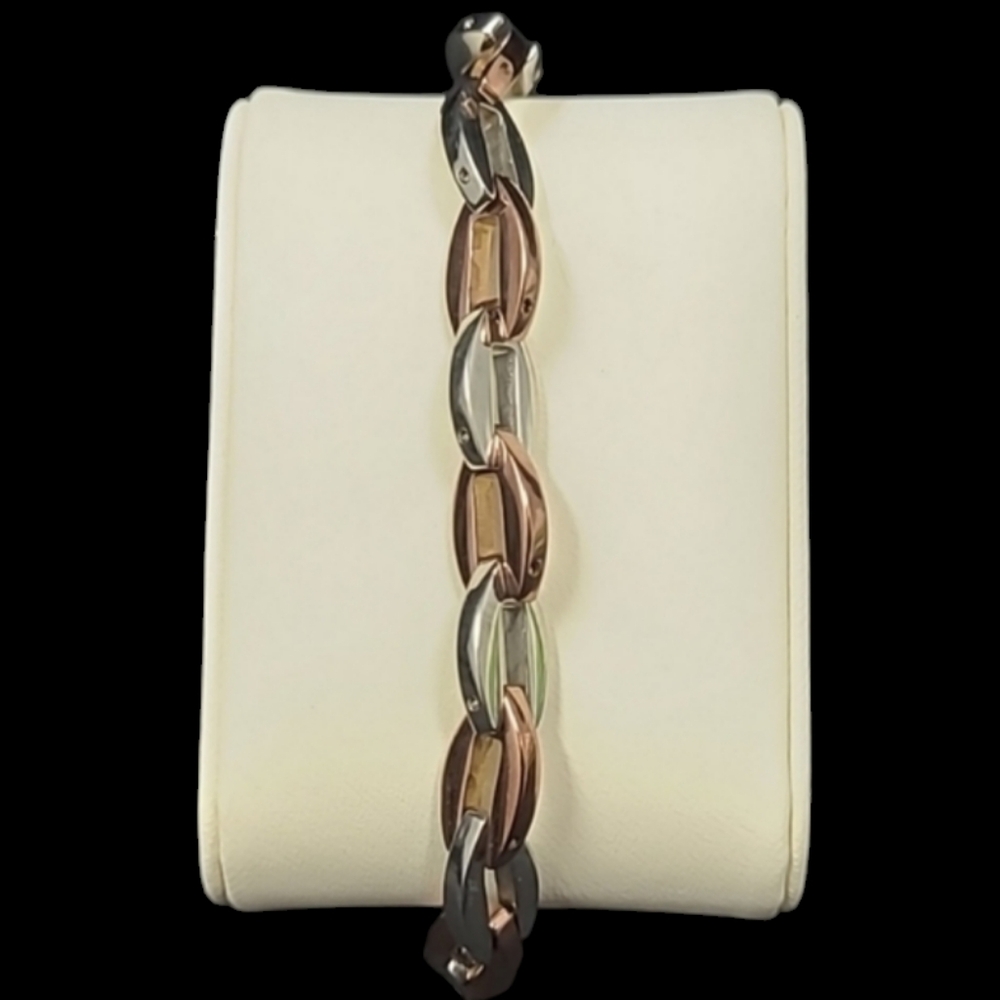 HoB STAINLESS STEEL 2 TONE CHAIN LINK BRACELET